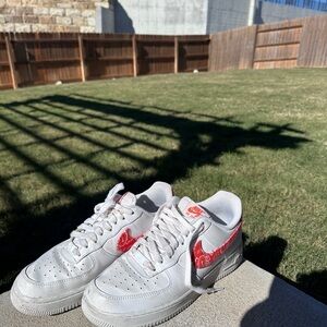 Nike White and Orange Paisley Women's Sneakers